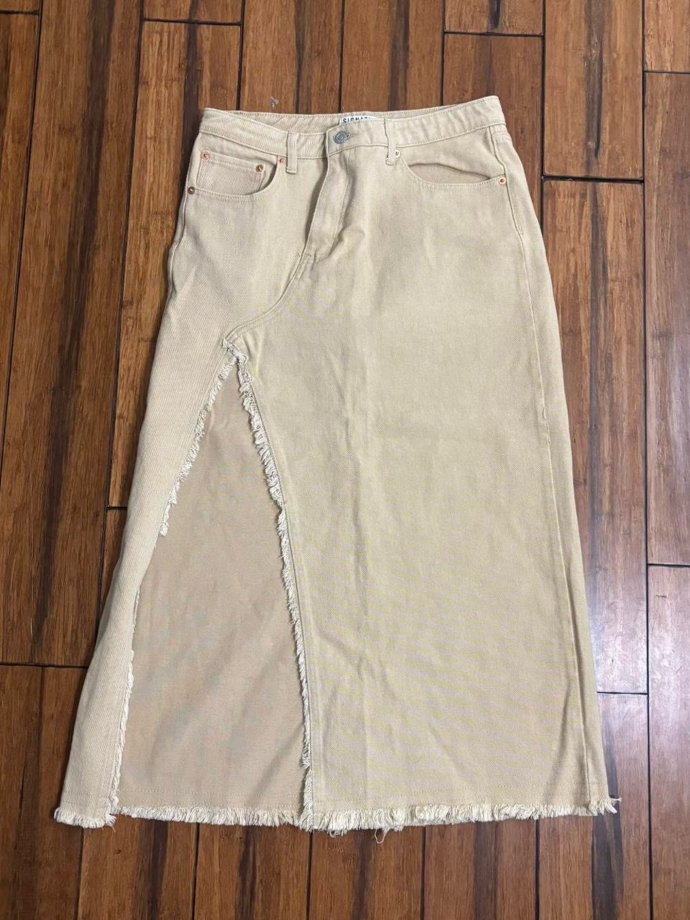 nude denim maxi skirt - signature 8